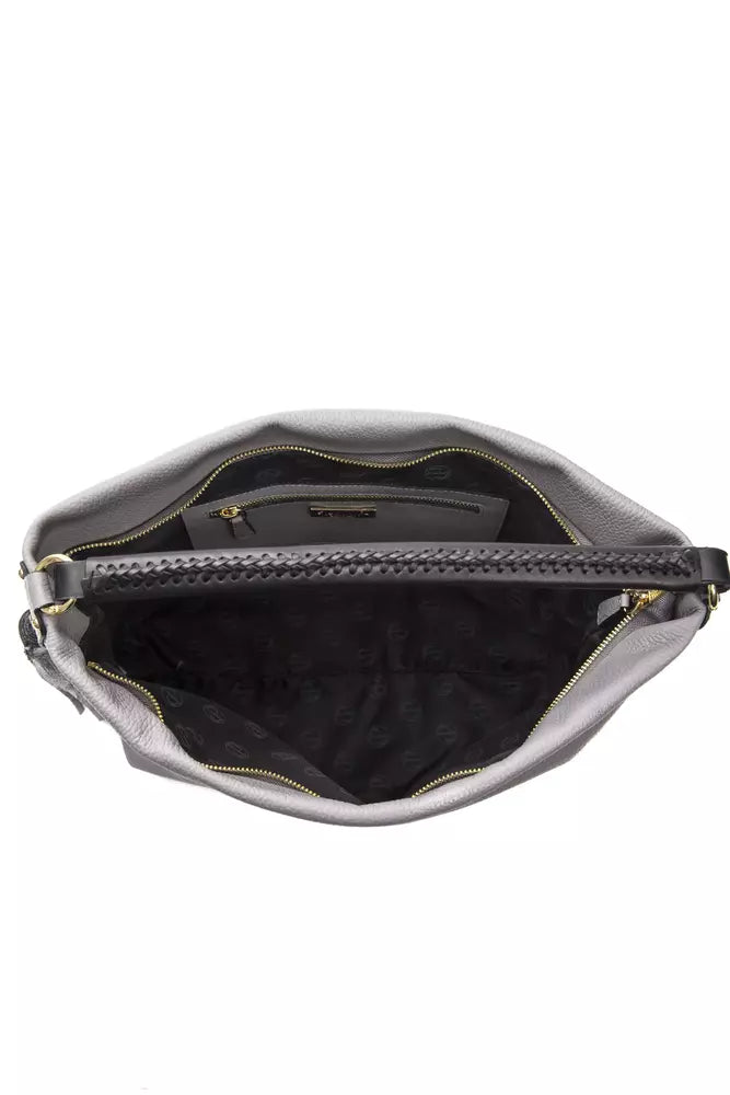 Pompei Donatella Graue Ledertasche für Damen